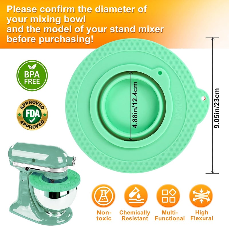 KIDOT Silicone Mixer Bowl Cover Compatible with KitchenAid 4.5-5 Quart Tilt-Head Stand Mixer, Mixer Bowl Lid to Prevent Spilling of Ingredients - Image 3